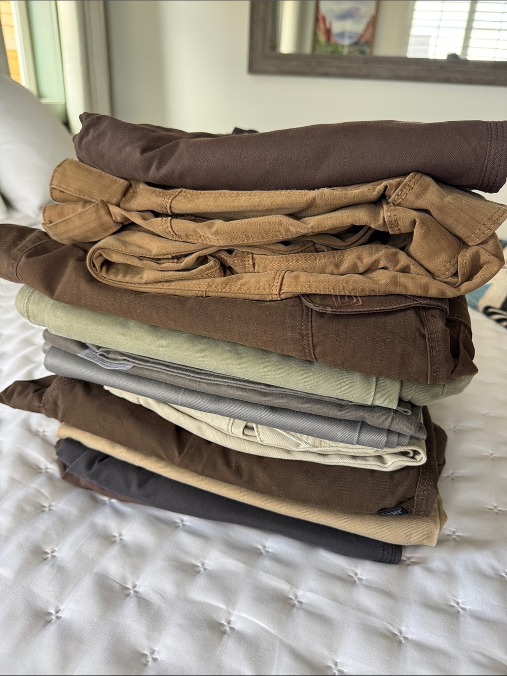 Men's Casual Pants Stack - Brown, Tan, Olive, Gray